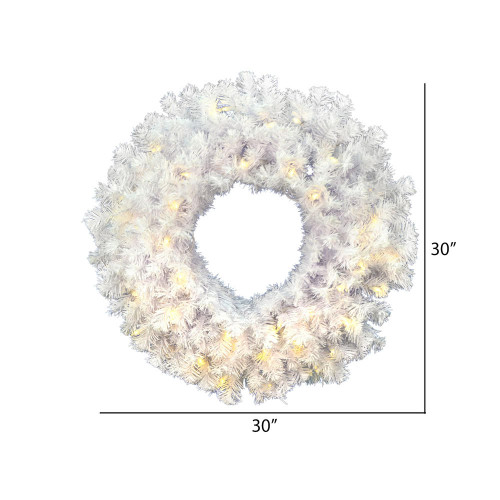 Vickerman Artificial Crystal White Wreath