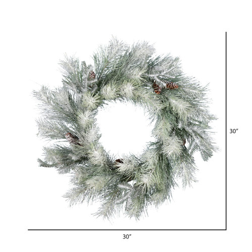 Vickerman Frosted Ansell Pine Artificial Christmas Wreath