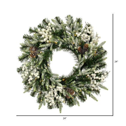 Vickerman Artificial Frosted Mixed Pine Wreath