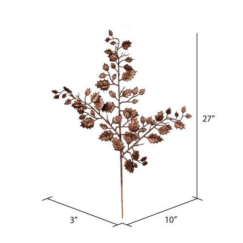 Vickerman 27 Glitter Holly Leaf Aritificial Christmas Spray