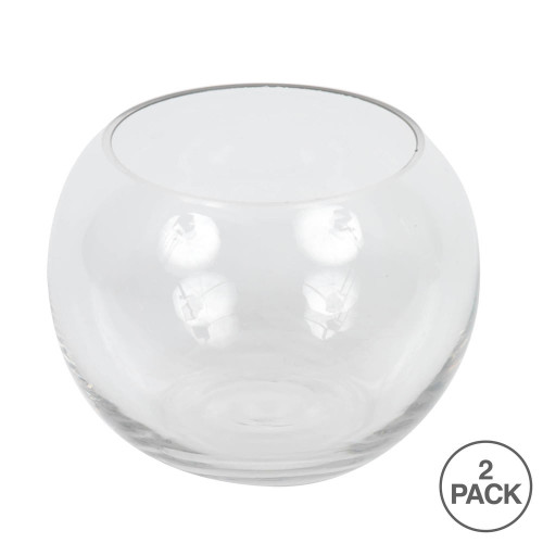 Vickerman 5" Clear Bubble Glass Container Set/2 