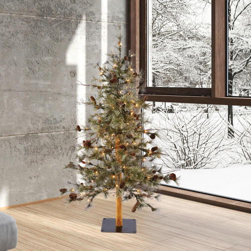  Vickerman Dakota Pine Artificial Christmas Tree with Wood Stand 