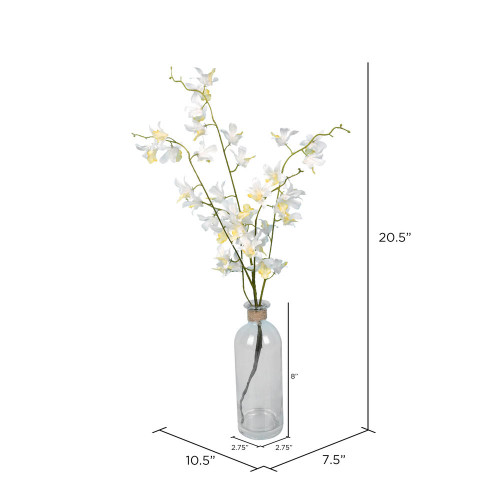  Vickerman Artificial Mini Orchid in a Glass Pot 