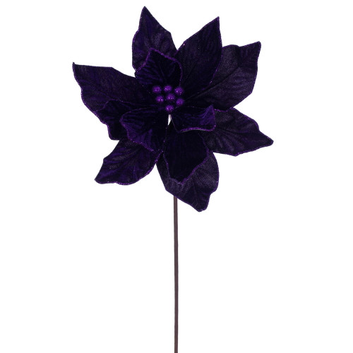 Vickerman 21.5" Plum Poinsettia Stem