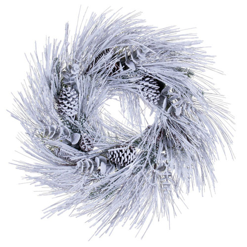  Vickerman 30 inch  Artificial Flocked Green Long-Needle Christmas Wreath Unlit. 