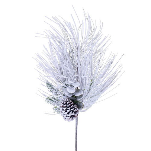  Vickerman 24 inch  Artificial Flocked Green Long-Needle Christmas Spray. Includes 2 pieces per bag. 