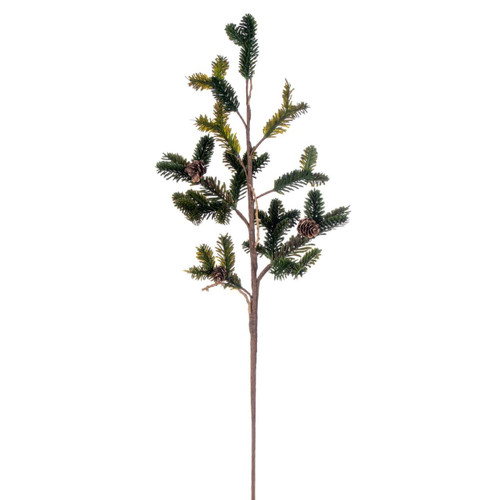  Vickerman 25 inch  Green Pine Spray 3/Bag. Featuring 1 fully bloomed flower, and rich green foliage. 