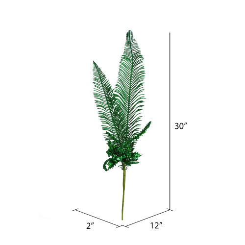  Vickerman 30" Glitter Fern Berry Artificial Christmas Spray 