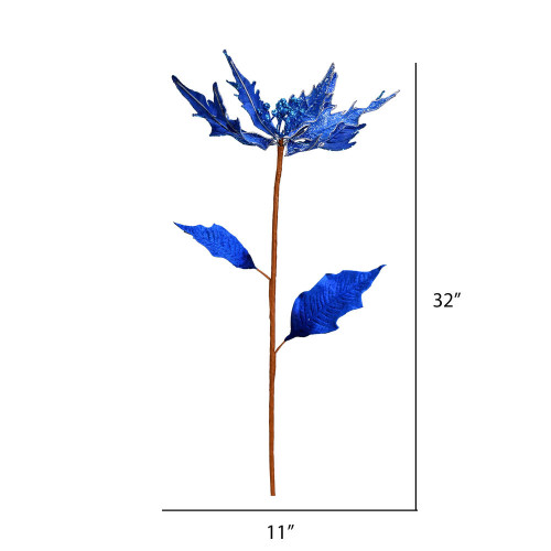  Vickerman 32" Glitter Poinsetta Artificial Christmas Spray 