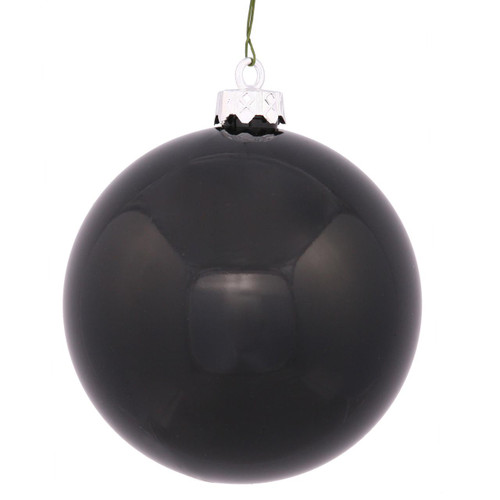  Vickerman 20 inch  Giant Black Shiny Ball Ornament. UV resistant and Approved for both Indoor and Outdoor Use. 