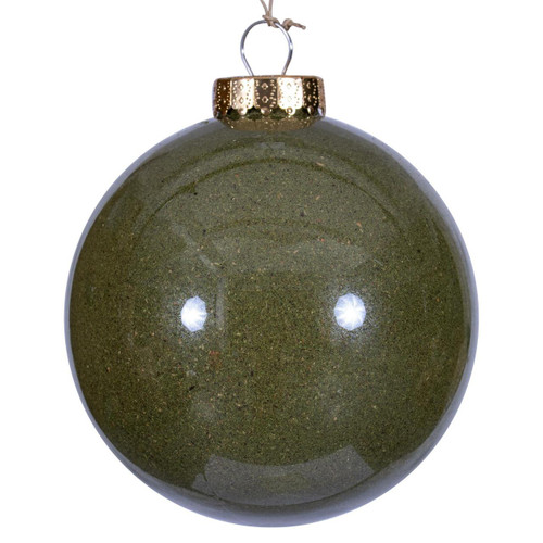  Vickerman 6 inch  Moss Green Ball Ornament. Includes 2 pieces per bag. 