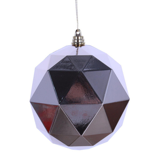  Vickerman 8 inch  Cafe Latte Geometric Ball Ornament Featuring a Shiny Finish. 