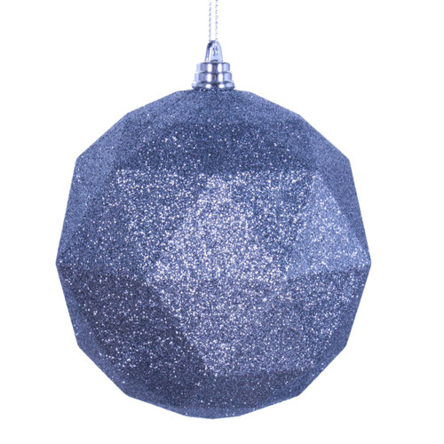  Vickerman 4.75 inch  Pewter Geometric Ball Ornament Featuring a Glitter Finish. Comes 4 per bag 