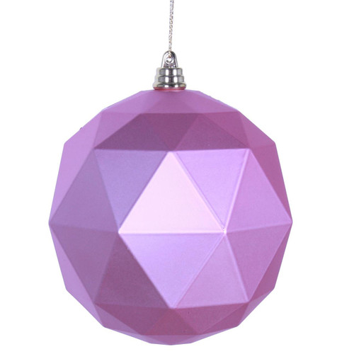  Vickerman 4.75 inch  Pink Geometric Ball Ornament Featuring a Matte Finish. Comes 4 per bag 