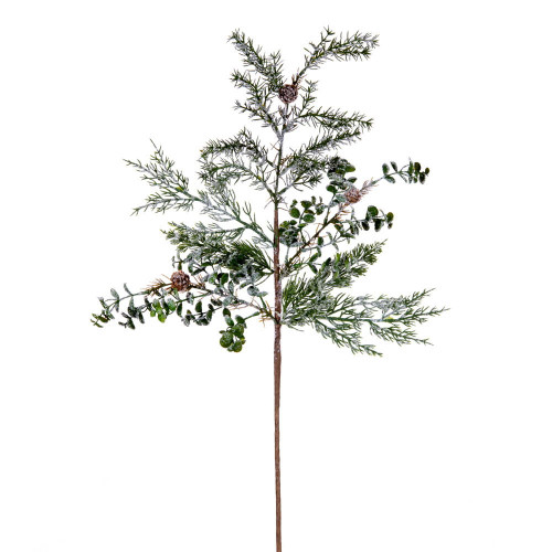  Vickerman Artificial Green Snow Cedar and Eucalyptus Spray 