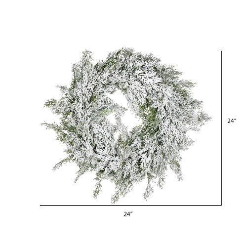  Vickerman Artificial Snowy Cedar Wreath 