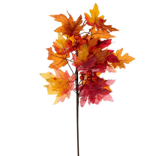Vickerman 27" Fall Red Maple Leaf Spray 2/Bag 