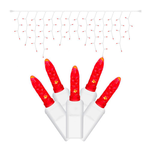  Vickerman 70Lt LED Twkl/WW M5 Icicle EC Set 9' 