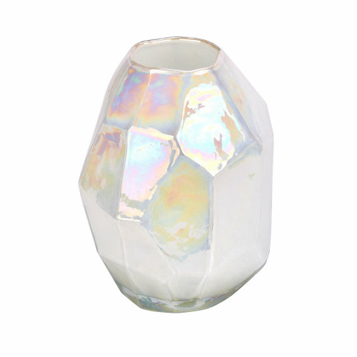 Vickerman Vickerman 8 inch White Enamel Geo Glass Vase This simple and clean design will mesh with any type of dcor Pair with your favorite faux floral for the perfect finishing touch Each vase is slightly unique because each piece is hand blown This vas