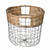 Vickerman 10.5 inch Round Wire Basket with Woven Bamboo This basket features a wire structure with the top section wrapped in bamboo The chunky spacing between wires allows you to see what is inside This basket is perfect for storing items such a