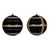  Vickerman 6 inch  Black & Gold Glitter Ornament Assortment. 2 plaid, and 2 horizontal stripes. 