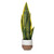  Vickerman 20.5 inch  Artificial Green Snake Plant in 4.5 x 4.5 x 4.3 inch  Brown Ceramic Pot with White Glaze. 