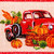 Vickerman 2.5 inch x 10 yd Jute Red Harvest Truck Ribbon