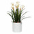 Vickerman 16.5 inch Artificial White Daffodil in Ceramic Pot