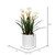 Vickerman 16.5 inch Artificial White Daffodil in Ceramic Pot