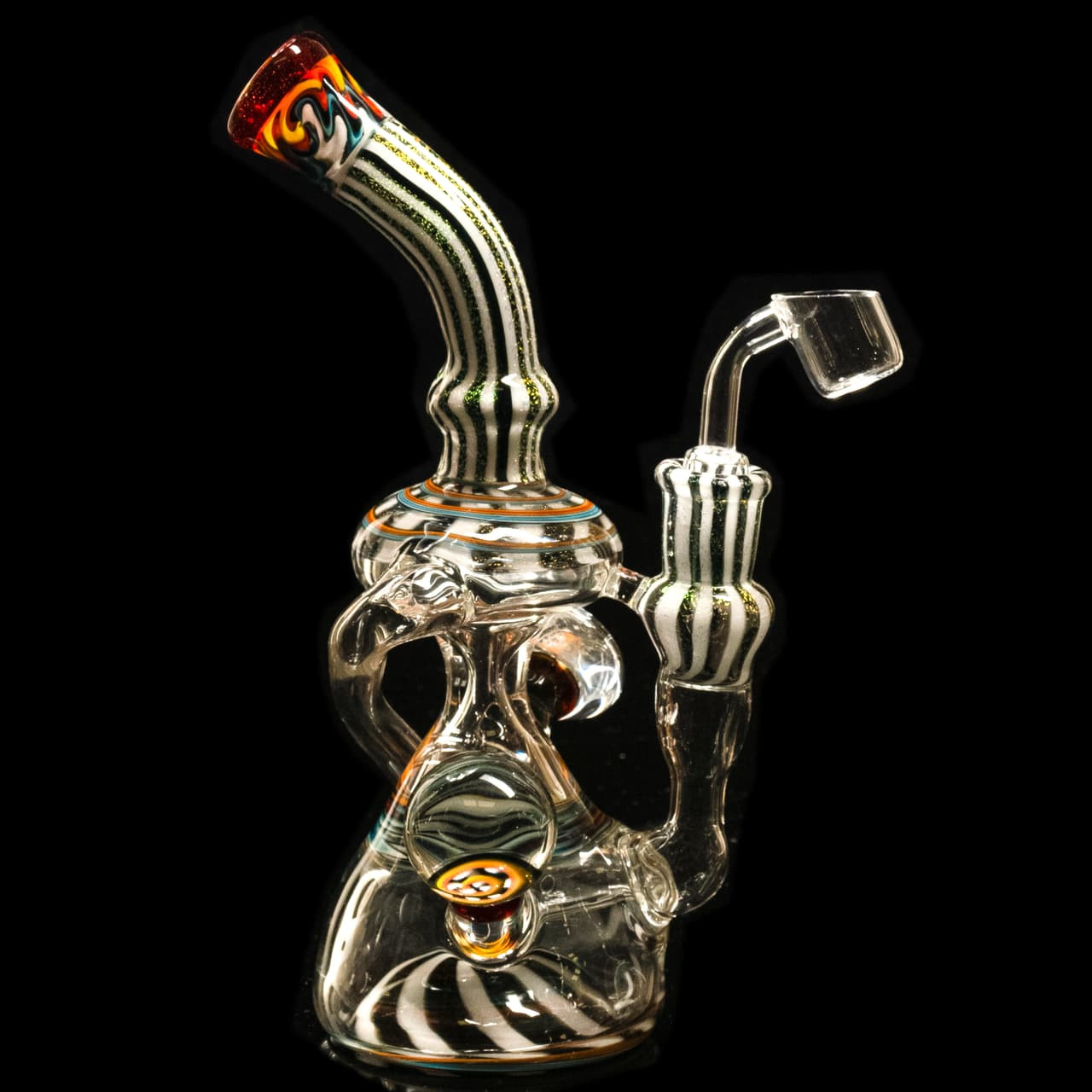 Dichroic Staircase Recycler Dab Rig Fire & Ice - Blaze1