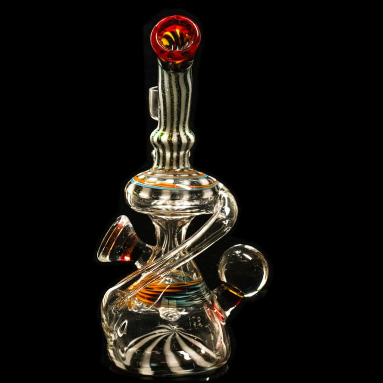 Dichroic Staircase Recycler Dab Rig Fire & Ice - Blaze1