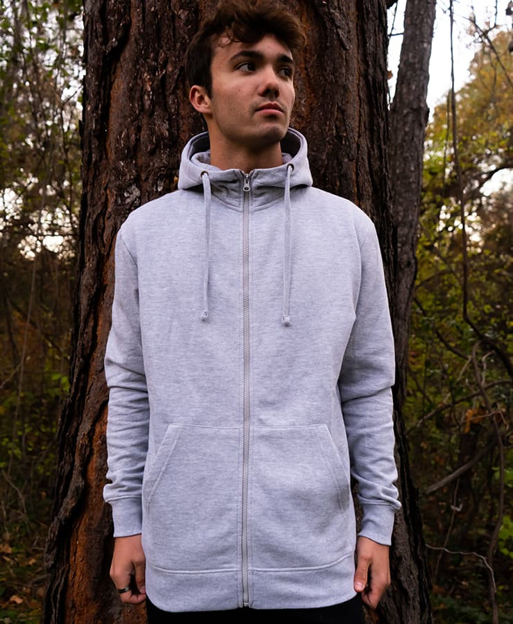 Heather Grey Zip Up Sweatshirt w/ Aped 
