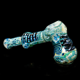 Custom Handmade Herb flower hammer bubbler Ocean made in Chico, Ca