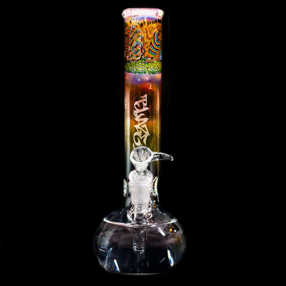 custom heady handmade Inside Out Bubble bong herb flower cannabis tube made in Chico, CA Rainbow