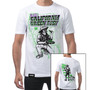 Men’s Clothing or Women’s Clothing unsixe white t-Shirt screen printed with California green rush image in 3 colors (green, black, purple)