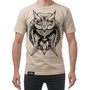 Men’s Clothing or Women’s Clothing unisex khaki T-shirt with Black owl screen printed on chest