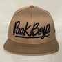 Tan Snapback Hat w/ Black Packboys front