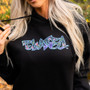 Women's Black Sweatshirt w/ Floral Blaze1