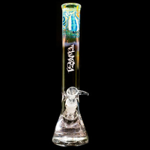 custom heady handmade Inside Out Beaker bong herb flower cannabis tube made in Chico, CA Ocean