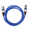 Blue balanced XLR male-to-female microphone cable
