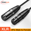 Black balanced 3-pin XLR male-to-female microphone cable