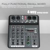 4-Channel Bluetooth USB Audio Mixer with 48V Phantom Power – Light Grey