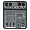 4-Channel Bluetooth USB Audio Mixer with 48V Phantom Power – Light Grey