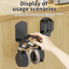 Foldable Adhesive Headphone Hanger – Black