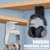 Foldable Adhesive Headphone Hanger – Black