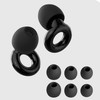 Reusable Music Earplugs with Ear Tips – Black, One Pair