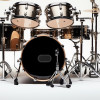 Black patch on a bass drum head; drum kit not included