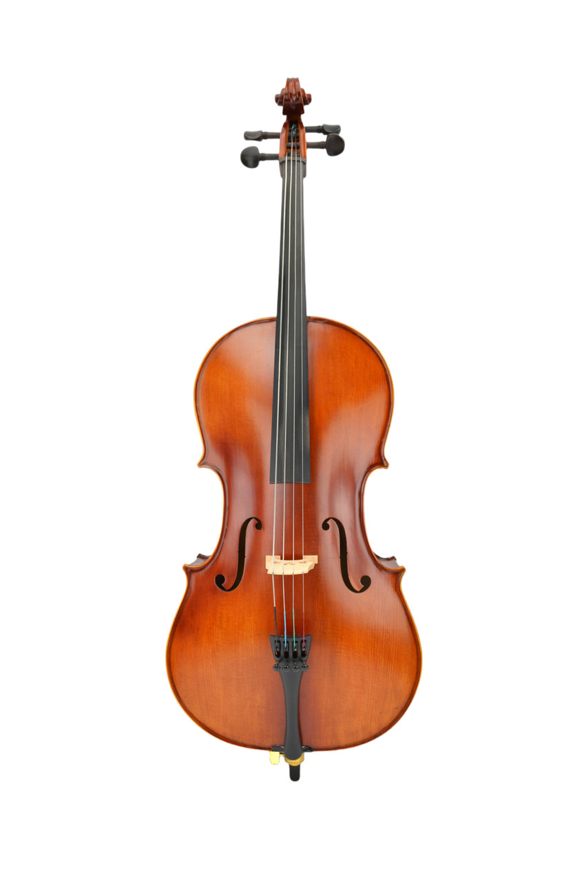1/8 Solid European Spruce Beginner Cello – Flamed Veneered Back