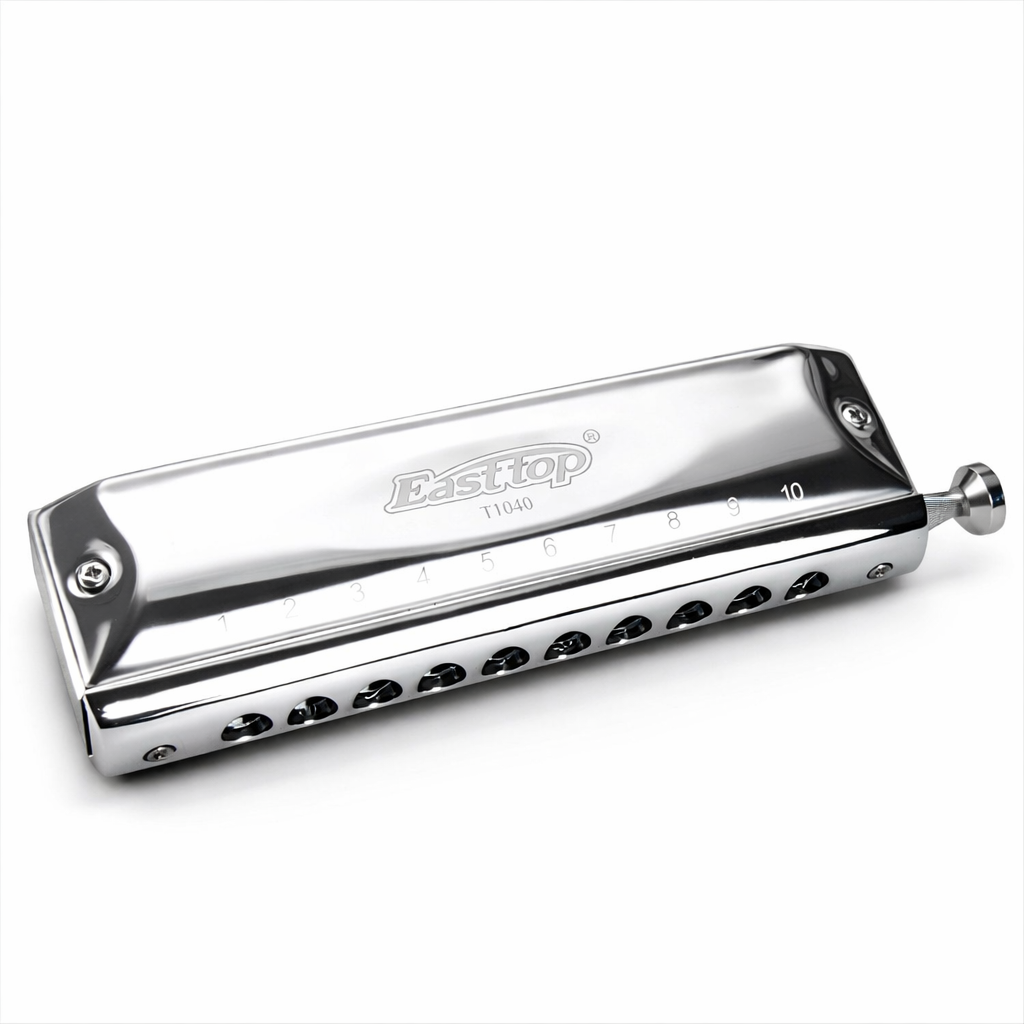 Easttop T10-40 10-Hole Chromatic Harmonica C Key – 40 Tones Mouth Organ with ABS Comb