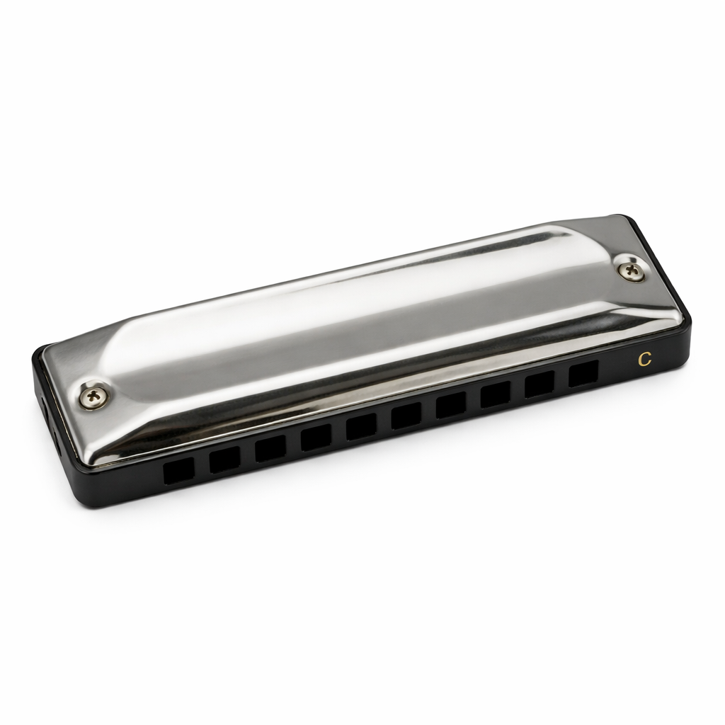 Easttop T002 10 Hole Diatonic Harmonica – Blues Harmonica with Stainless Steel Cover and Case